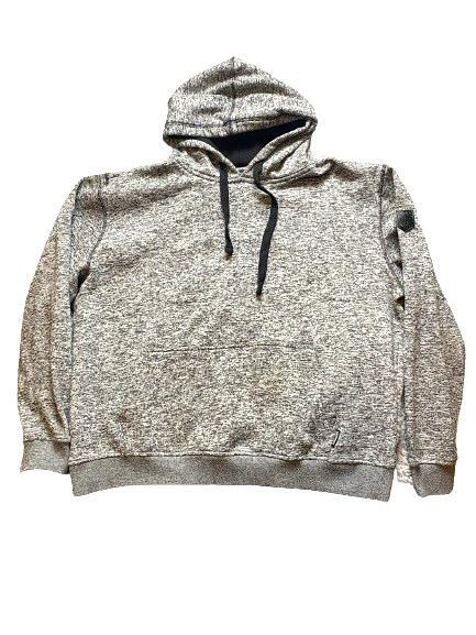 SouthPole Sweatshirt Adult 2XL XXL Gray Black Leather Patch Hoodie Sweater Mens