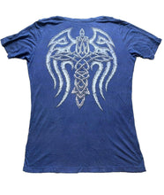 Load image into Gallery viewer, Affliction Shirt Womens Extra Large Blue Death Blade Los Angeles Grunge Y2K Lady
