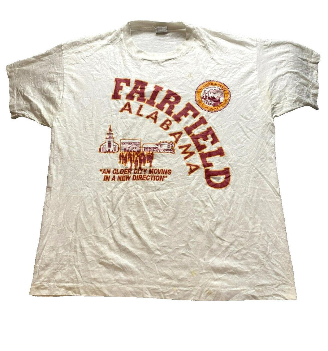 VTG Fairfield Alabama Shirt Adult Extra Large White Single Stitch 90s Tee Mens