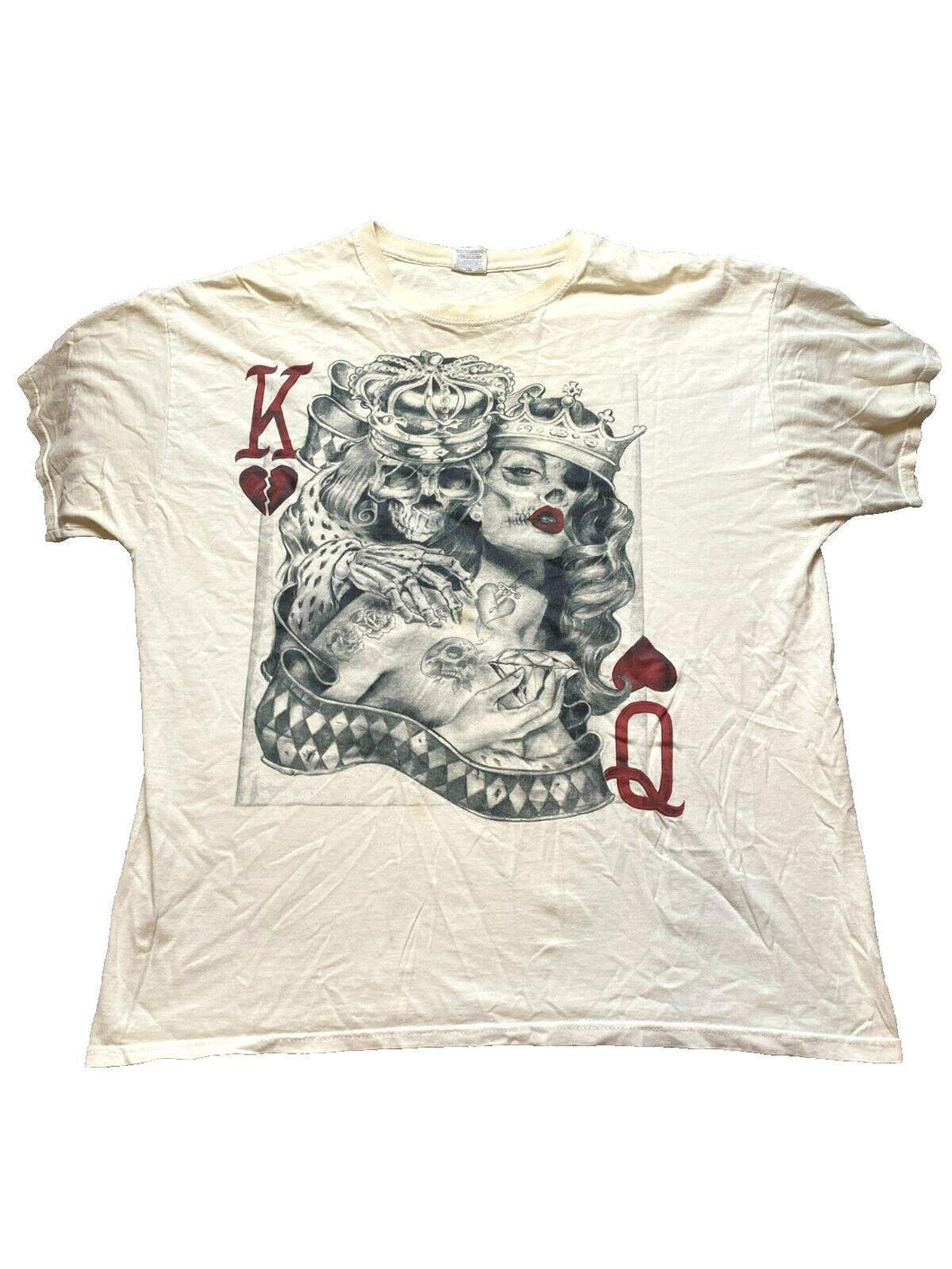VTG King & Queen Of Hearts Shirt Adult Extra Large Gothic Tattoo Grunge 90s Mens