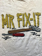 Load image into Gallery viewer, VTG Mr Fix It Shirt Adult Large Dingy White Dad Carpenter Outdoor Funny 90s Mens
