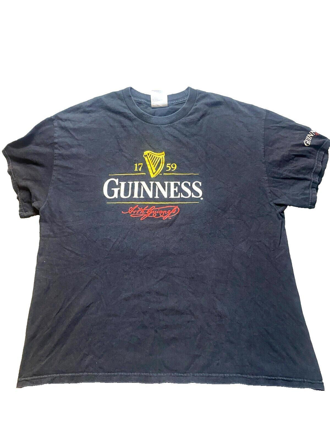 VTG Guinness Beer Shirt Adult Extra Large Logo Spell Out Short Sleeve 90s Mens