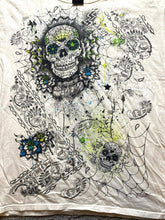 Load image into Gallery viewer, Mad Engine Shirt Adult Large White Paisley Skull Web Tattoo Grunge Gothic Mens
