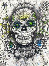 Load image into Gallery viewer, Mad Engine Shirt Adult Large White Paisley Skull Web Tattoo Grunge Gothic Mens
