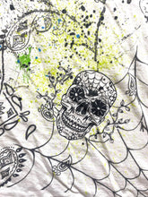 Load image into Gallery viewer, Mad Engine Shirt Adult Large White Paisley Skull Web Tattoo Grunge Gothic Mens
