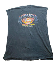 Load image into Gallery viewer, VTG Broken Spoke Shirt Adult 2XL XXL Black 2004 Bike Rally Grunge Biker Y2K Mens
