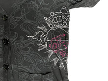 Load image into Gallery viewer, FOX Racing Sweater Womens Small Black Button Front Cardigan Oversized Grunge
