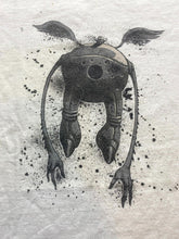 Load image into Gallery viewer, Fifty 24SF Shirt Adult Small White Flying Alien Robot Grunge Gothic USA Mens
