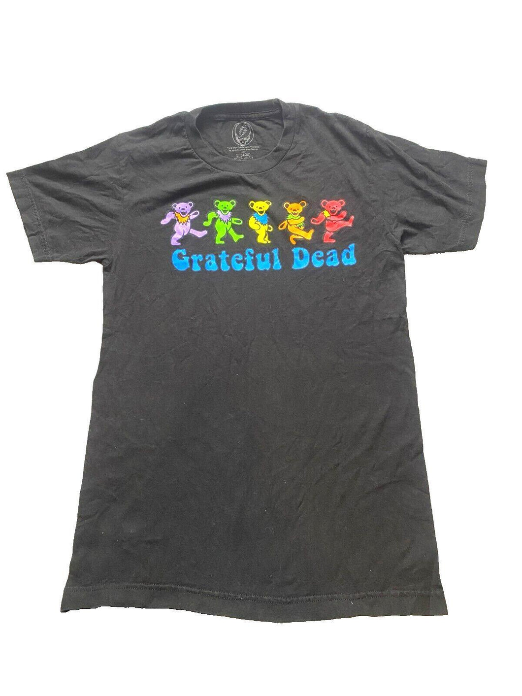 Grateful Dead Shirt Adult Small Black Rainbow Dancing Bears Grunge Rock Mens