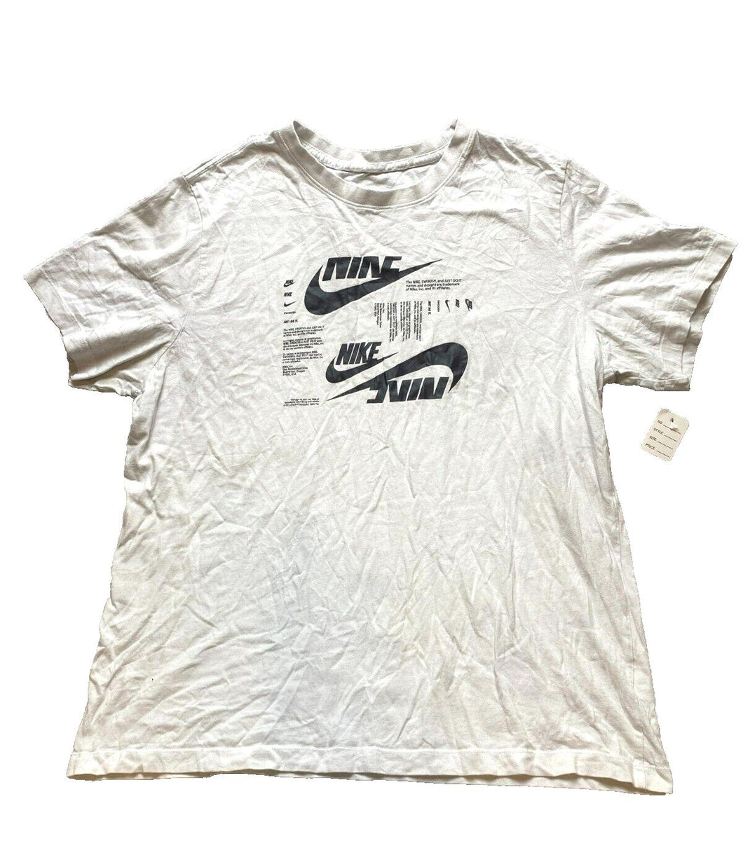 Nike Shirt Adult Extra Large White Spellout Swoosh Logo Sportswear Active Mens