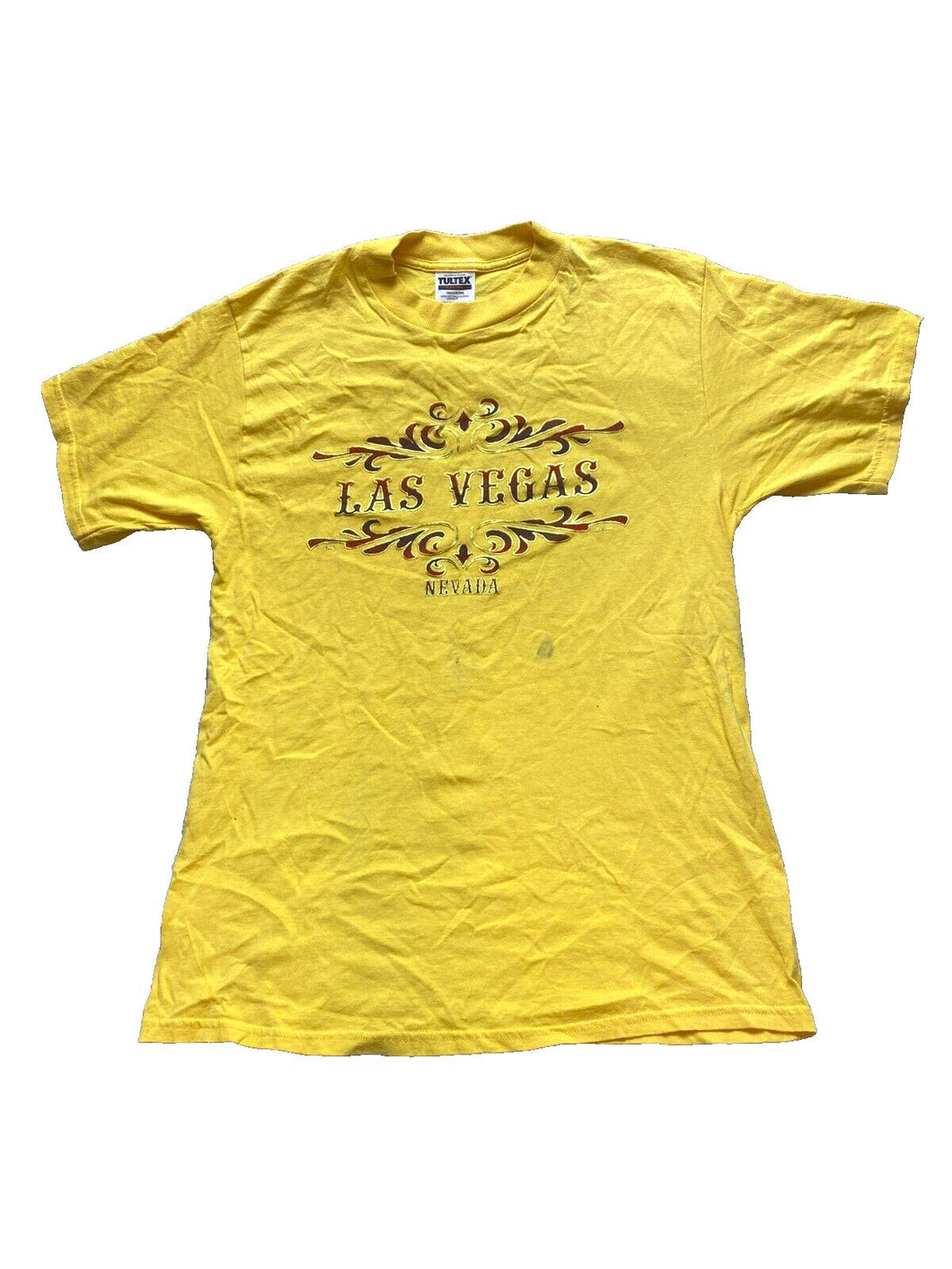 Vintage Las Vegas Nevada Shirt Adult Large Yellow Streetwear Spellout 90s Mens