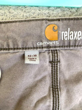 Load image into Gallery viewer, Carhartt Pants Adult 42x30 Gray Relaxed Fit Cargo Outdoor Workwear Ripstop Mens

