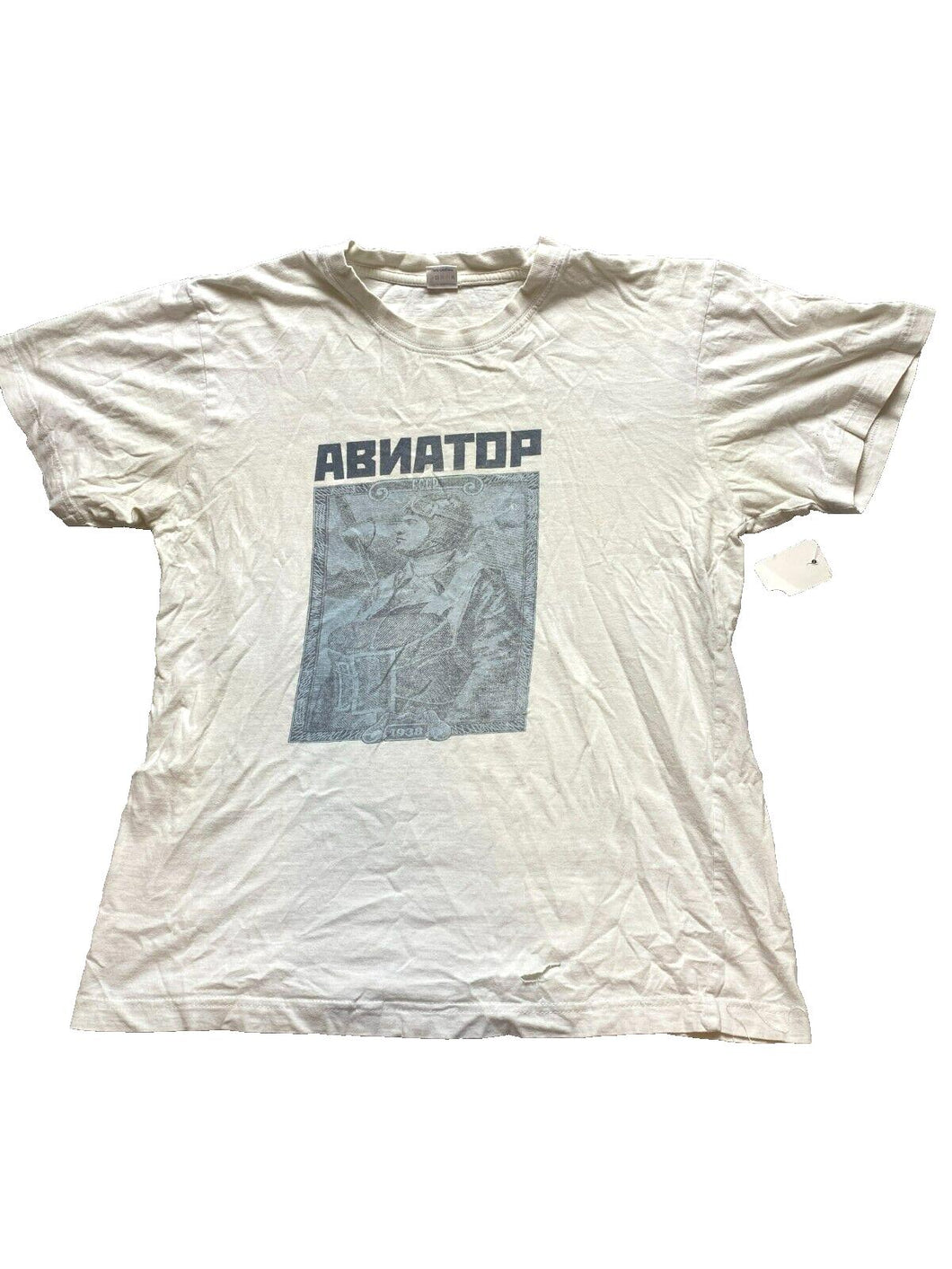 American Aviator Shirt Adult Small Ivory ABNATOP Transcontinental Flight Mens