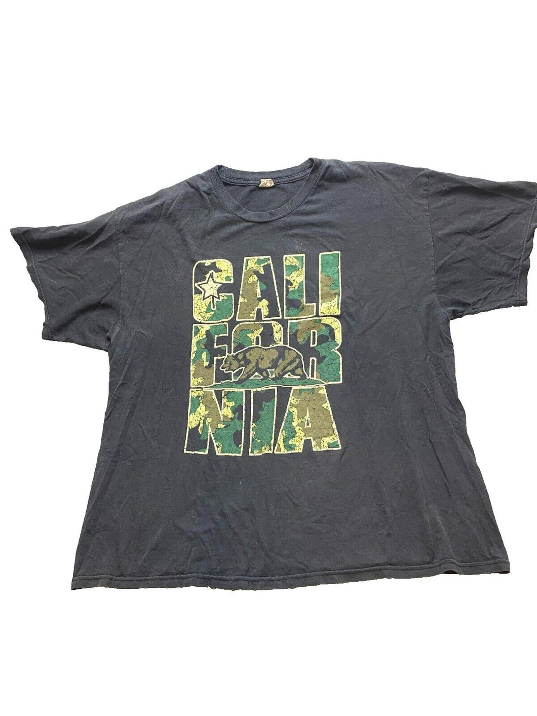 California Republic Shirt Adult Extra Large Black Bear Camo Streetwear Mens
