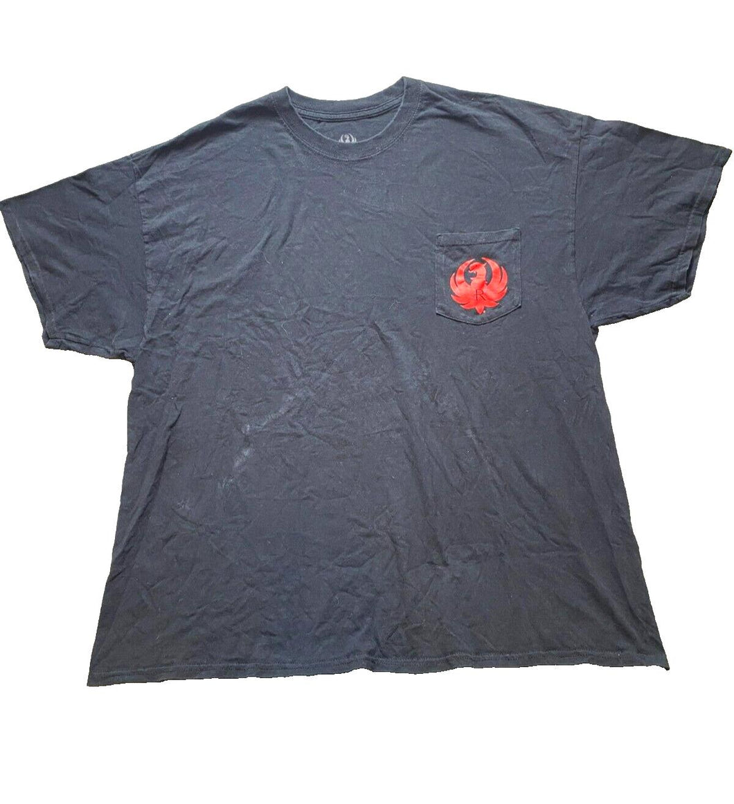 Ruger Shirt Adult 2X XXL Black Pocket Licensed Gun Firearm Streetwear Mens