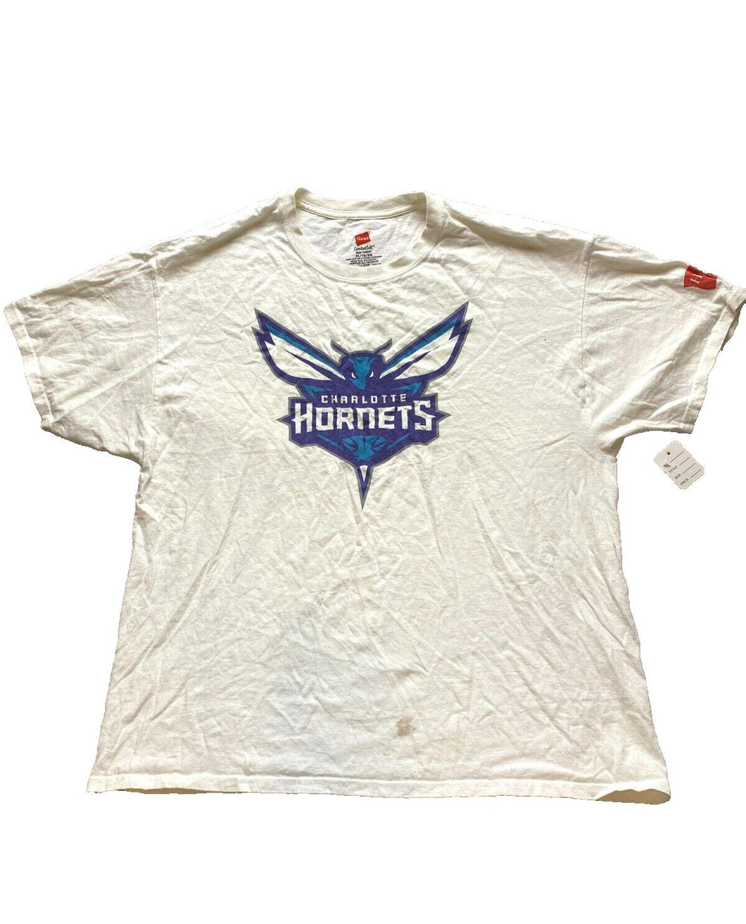 Charlotte Hornets Shirt Adult Extra Large White Center Logo Basketball NBA Mens