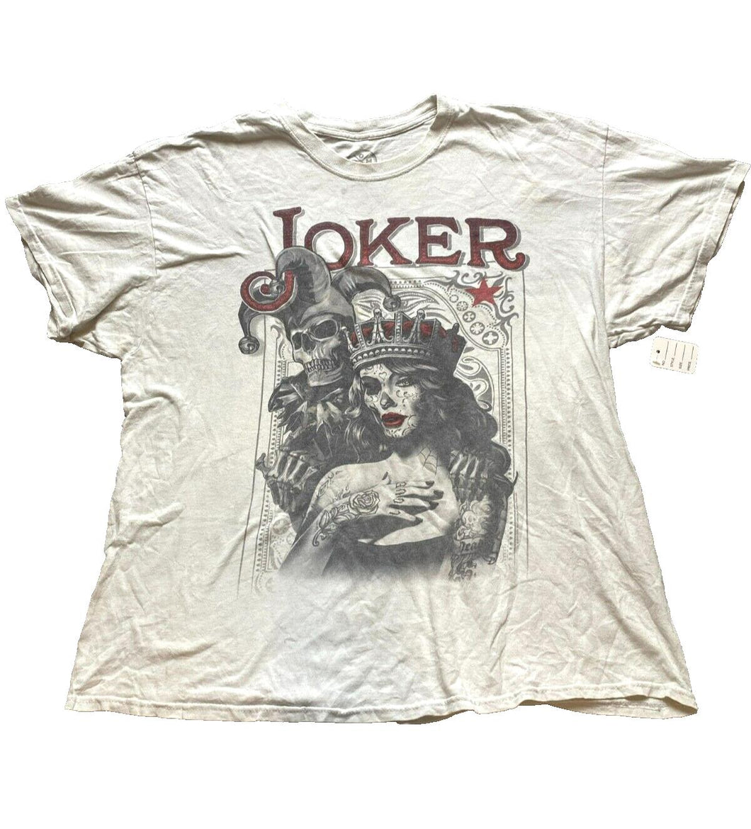 DOM Shirt Adult Extra Large White Joker Candy Skull Grunge Goth Streetwear Mens