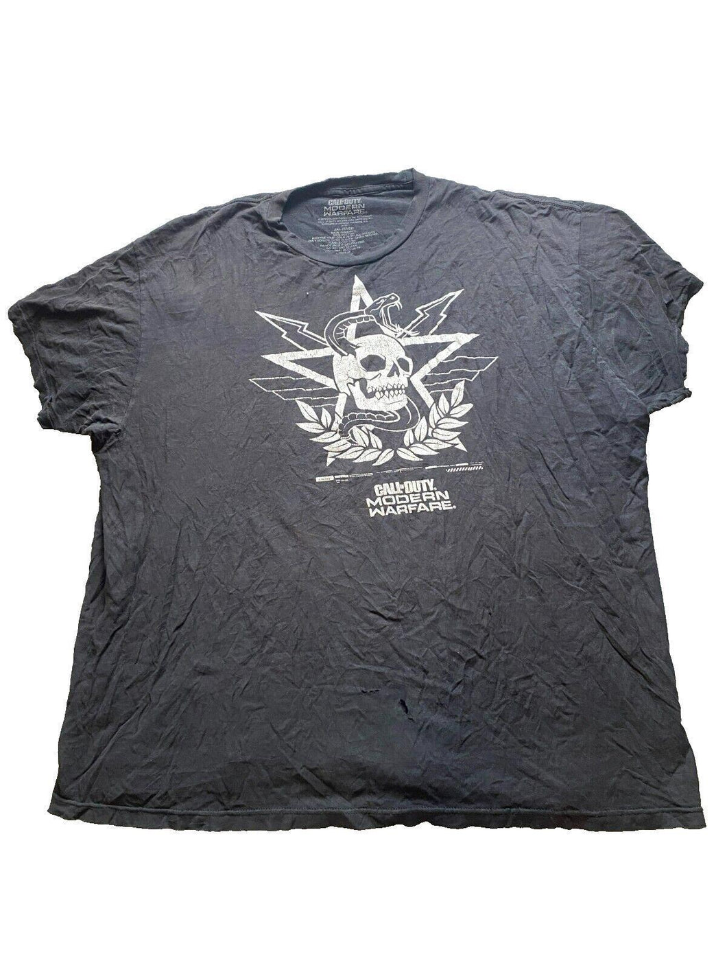 Call Of Duty Shirt Adult 2XL Black Skull Snake Logo Video Gamer Promo Y2K Mens