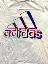Load image into Gallery viewer, Adidas Shirt Youth Medium White Three Stripes Big Center Logo Athletic Boys
