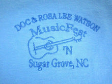 Load image into Gallery viewer, Doc &amp; Rosa Lee Watson Music Fest Shirt Womens Extra Large Sugar Grove NC Guitar
