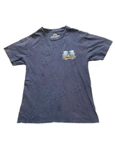 Load image into Gallery viewer, Blues &amp; Brews Shirt Womens Medium Cantina &amp; Crab Snacks Guitar Beach Palm Tree
