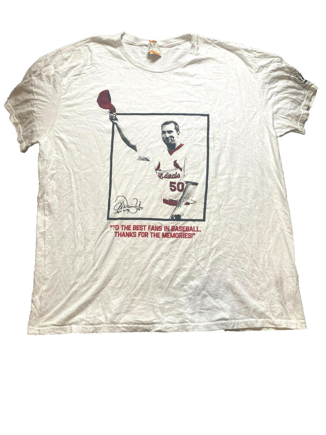 Adam Wainwright Shirt Adult Extra Large White St Louis Cardinals Memories Mens