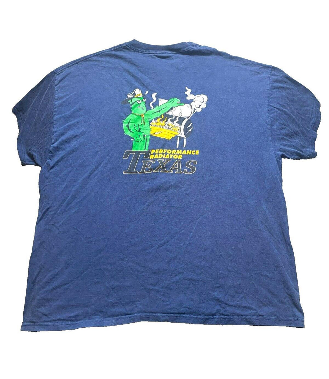 TEXAS Performance Radiator Shirt Adult Large Navy Blue BBQ Grilling Fest Mens