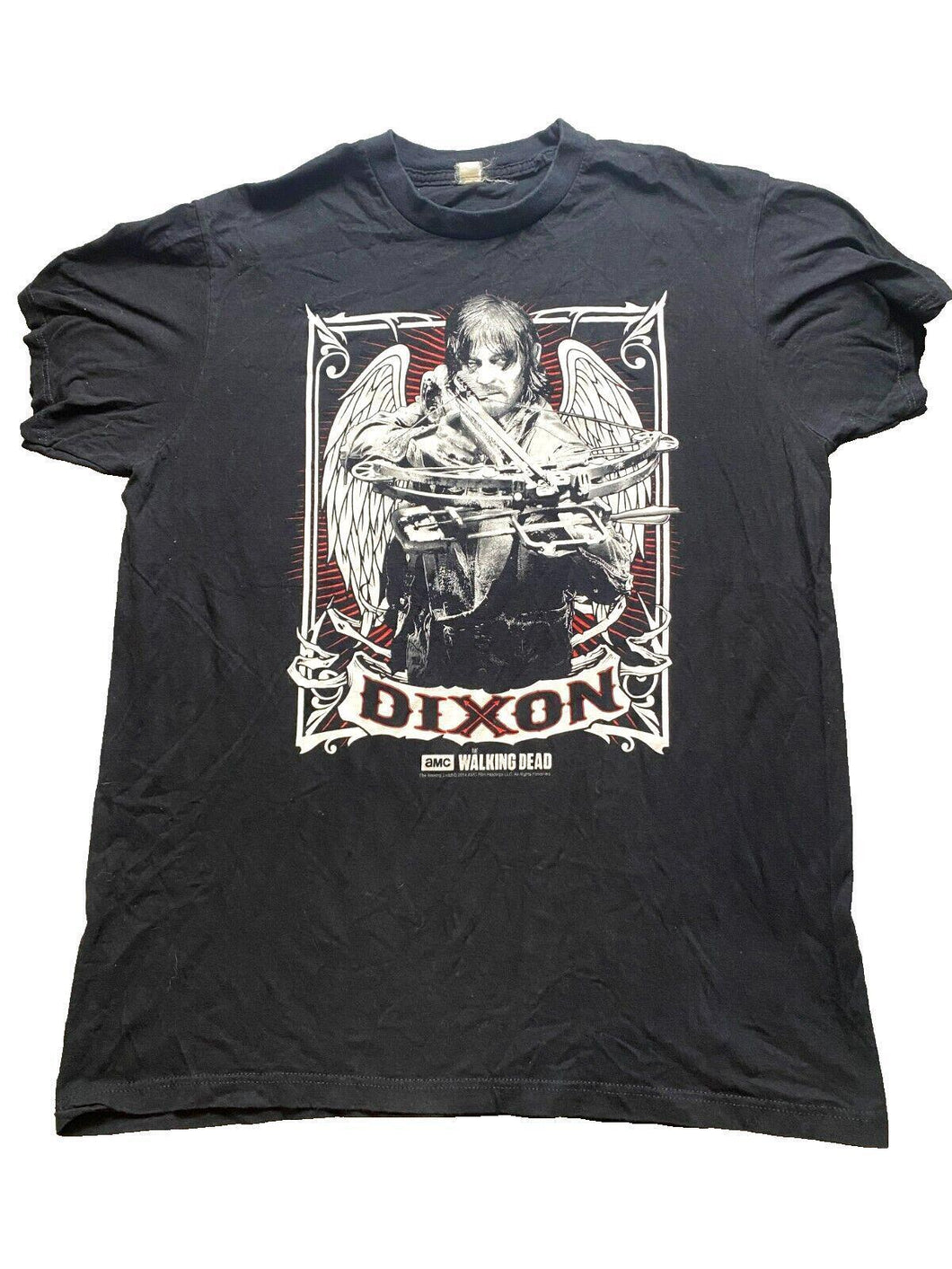 The Walking Dead Shirt Womens 2XL XXL Darryl Dixon Cross Bow Grunge Black Ladies