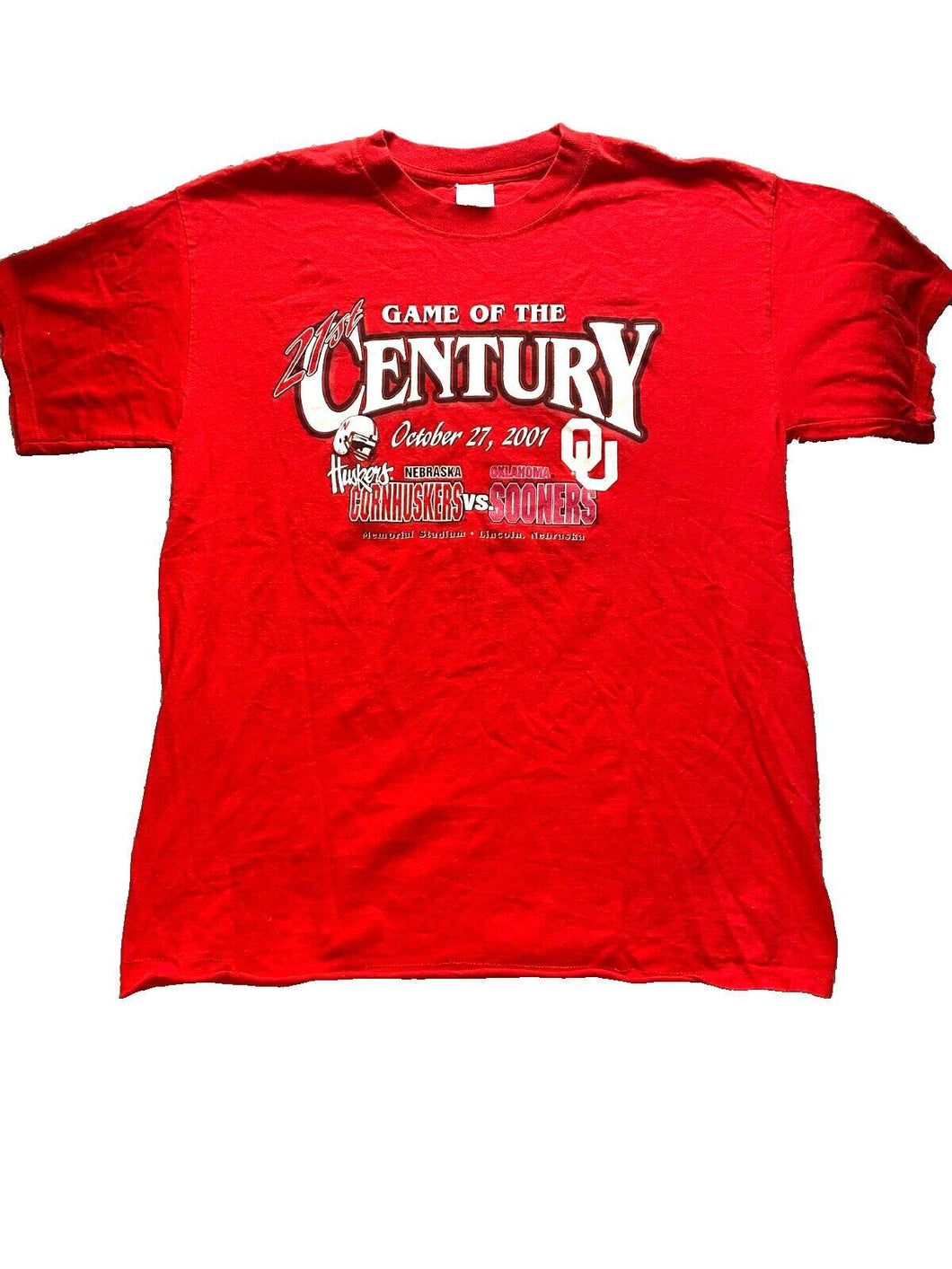 VTG Cornhuskers VS Sooners Shirt Adult Large  Game Of The 21st Century Y2K Mens