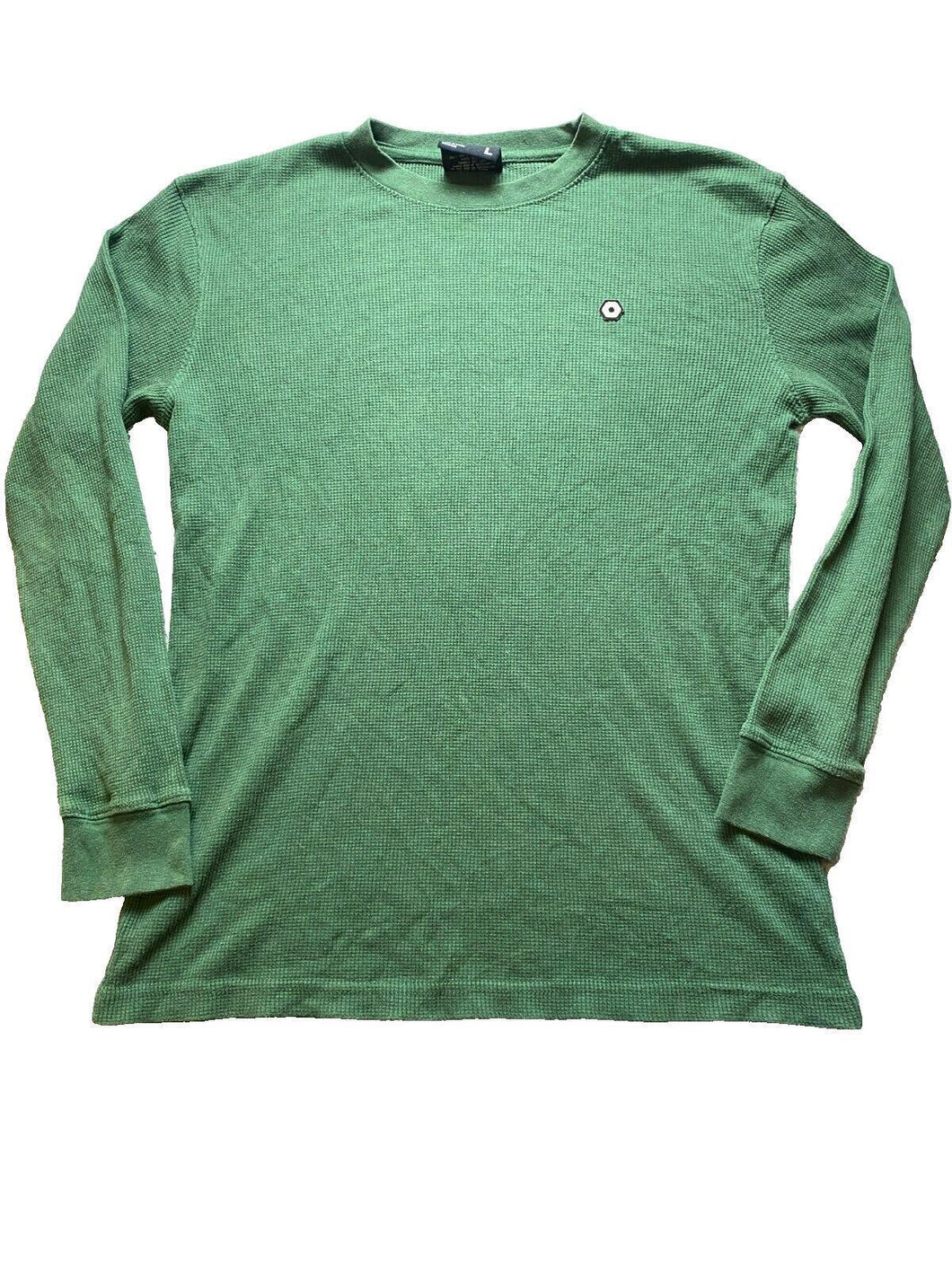 Southpole Shirt Adult Large Waffle Knit Long Sleeve Thermal Forest Green Mens