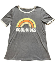 Load image into Gallery viewer, Good Vibes Shirt Womens Small Rainbow Short Sleeve Streetwear Classic Ladies
