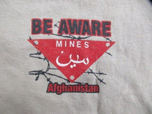 Load image into Gallery viewer, Be Aware Mines Afghanistan Shirt Adult Medium Mines Don&#39;t Care Grim Reaper Mens
