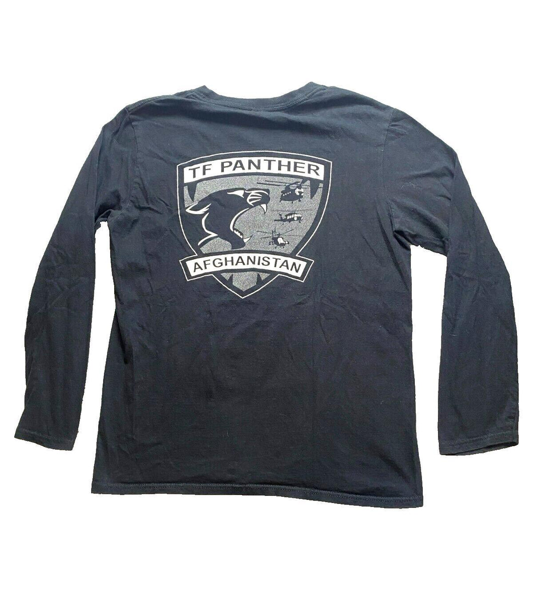 Task Force Panther Shirt Adult Small Black Afghanistan Armed Forces Military Men