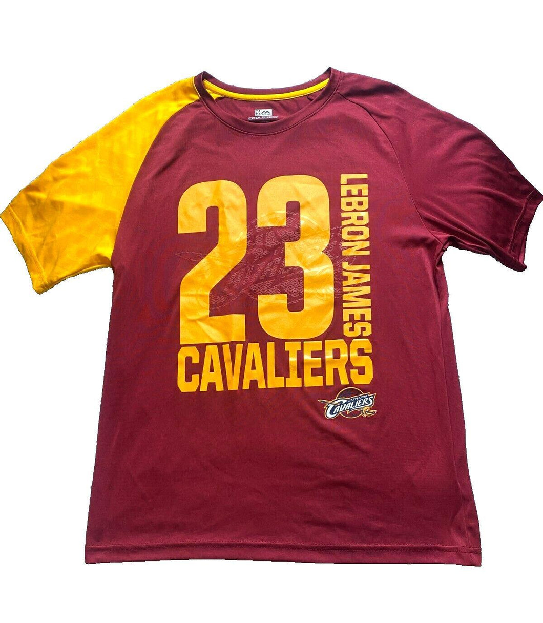 Cleveland Cavaliers Shirt Adult Medium Lebron James #23 Maroon Gold Majestic Men