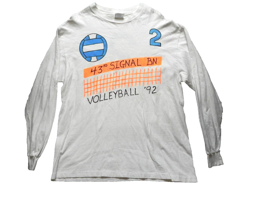 VTG Volleyball Shirt Adult Large 43rd Signal BN Long Slv 90s Single Stitch Mens