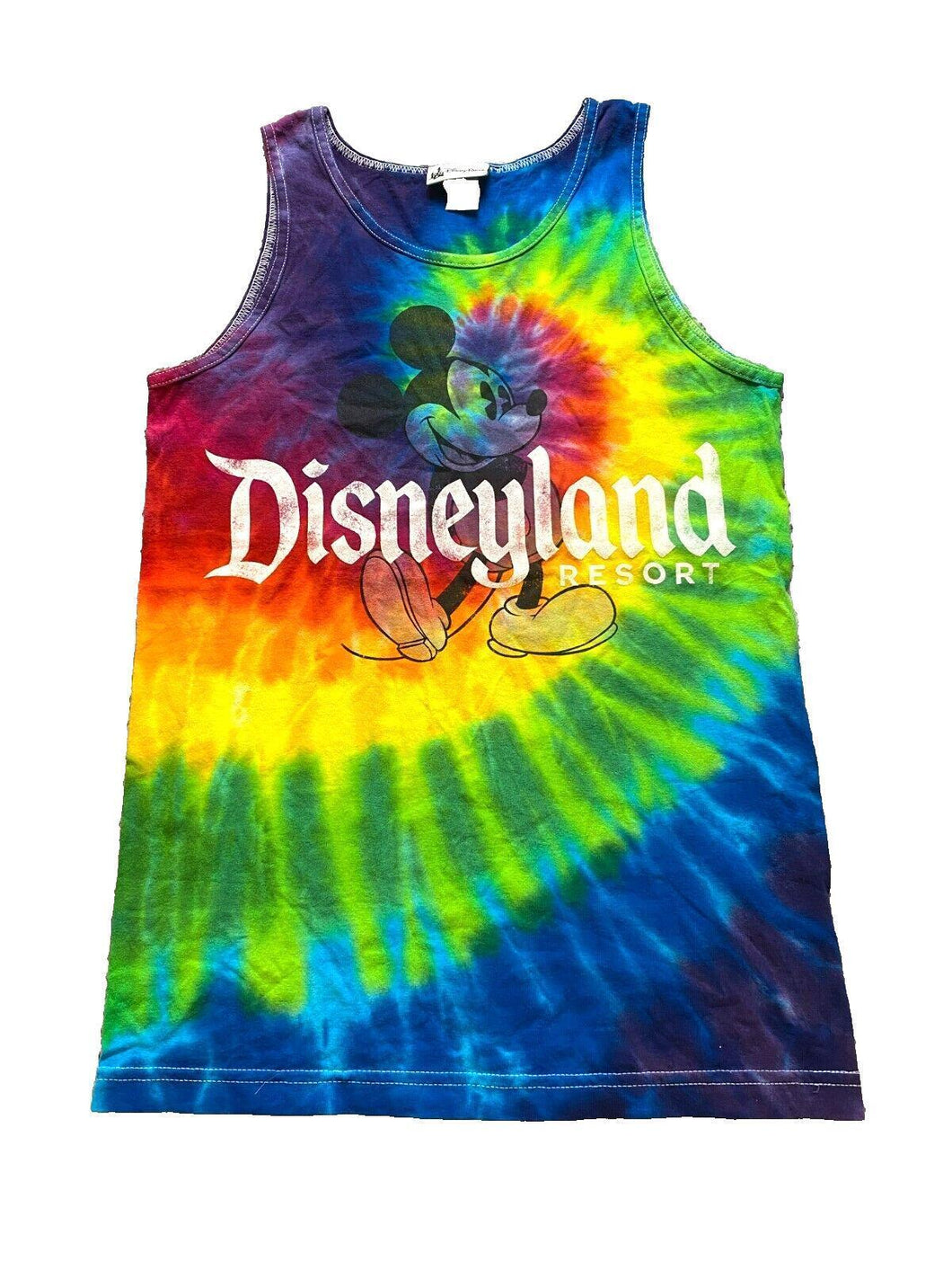 Disneyland Shirt Womens Small Tank Mickey Mouse Rainbow Tie Dye Disney Ladies