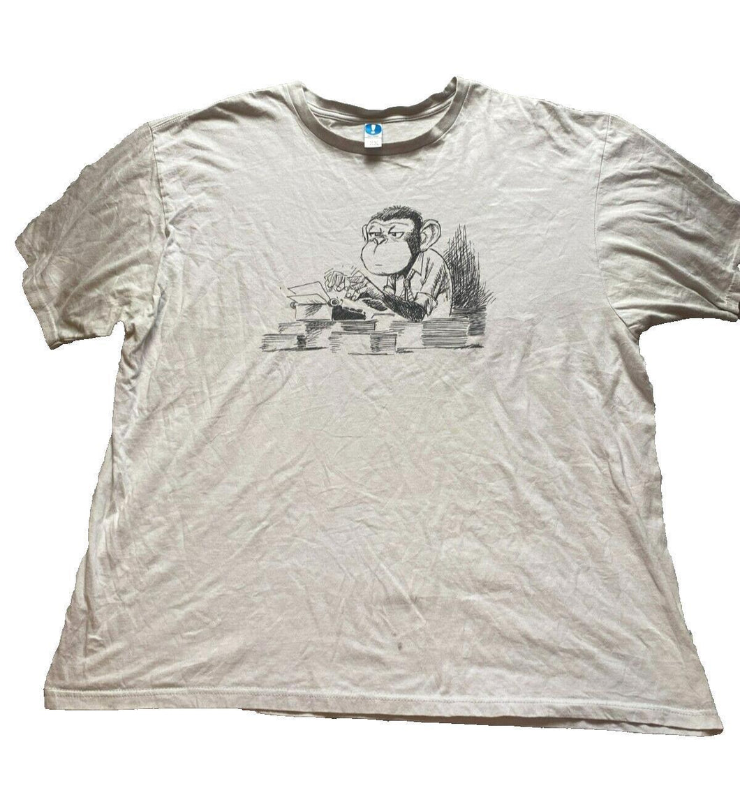 Shirt Woot! Shirt Adult 2X One Monkey Typing Professor Of Pop Short Sleeve Mens