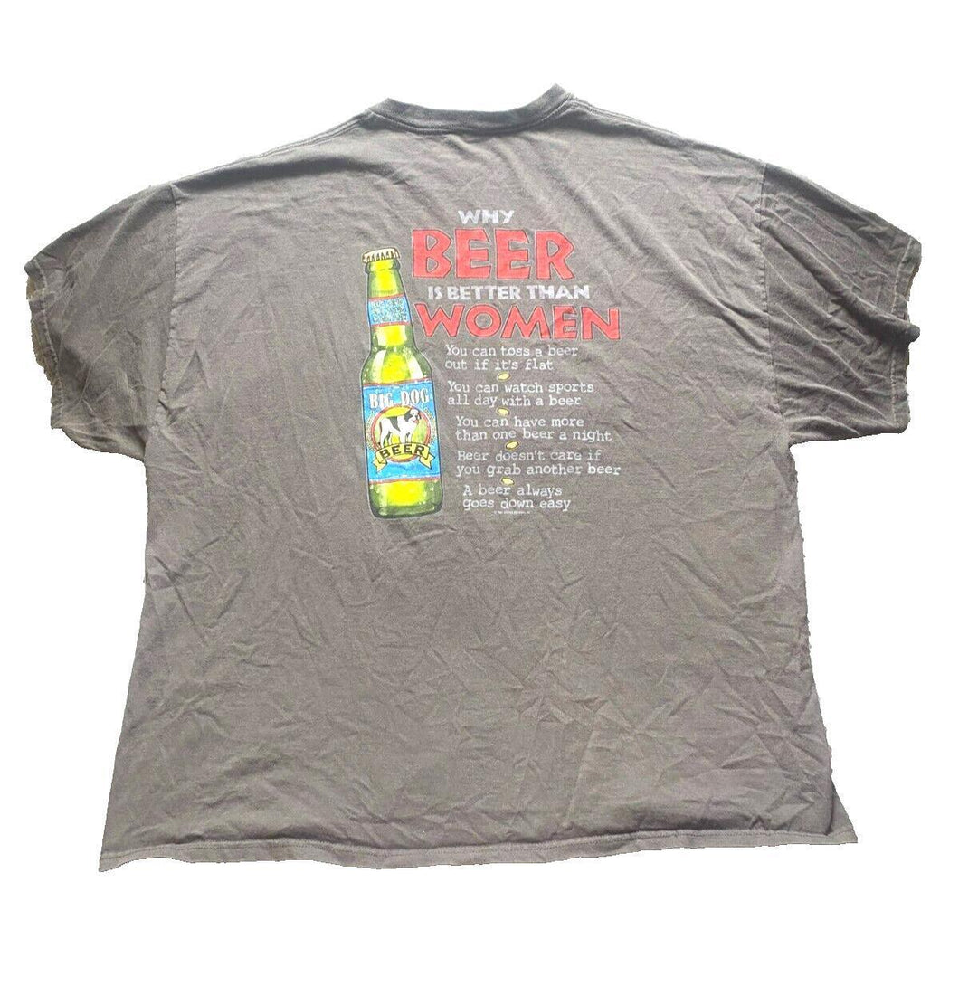 VTG Big Dogs Shirt Adult 2XL XXL Why Beer Is Better Than Women Y2K Brewing Mens