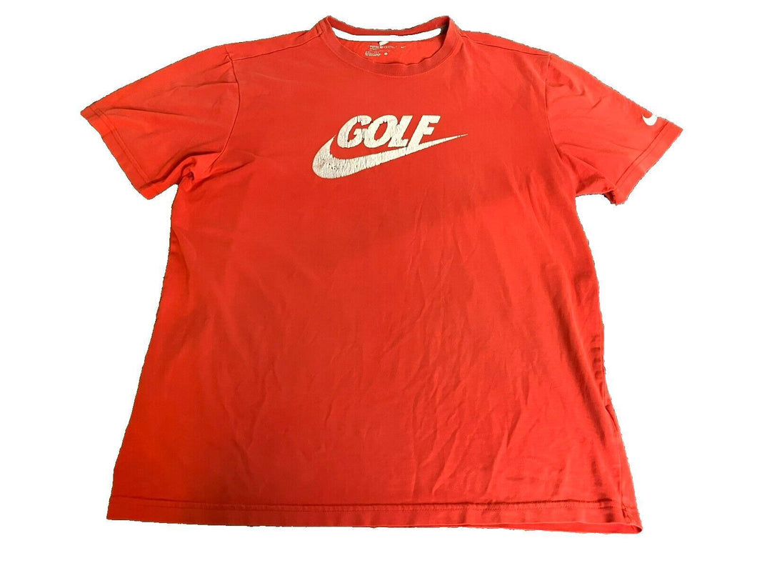 Nike Shirt Adult Large GOLF Spell Out Center Swoosh Dri Fit Sportswear Mens