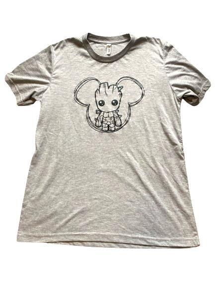 Baby Groot Mickey Mouse Head Shirt Adult Large Guardians of the Galaxy Mens