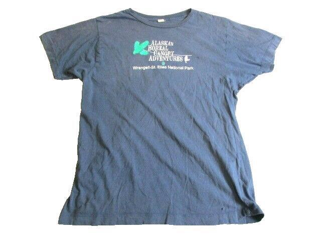 Alaska Shirt Adult Small Navy Blue Boreal Canopy Adventures National Park Mens