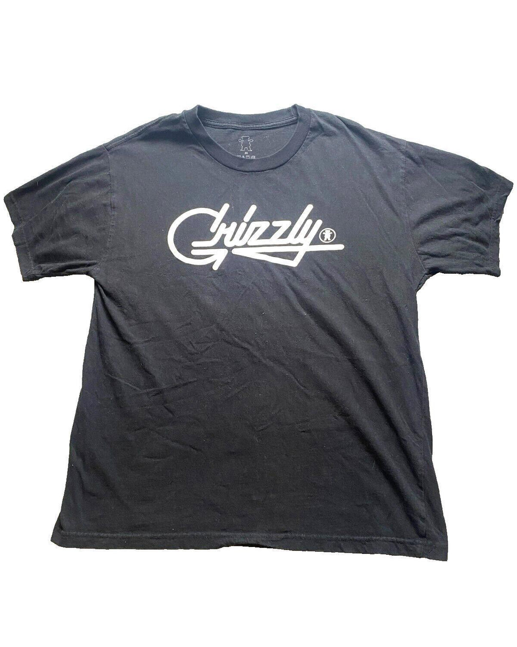Grizzly Shirt Adult Medium Black Script OG Bear Streetwear Punk Skater Mens