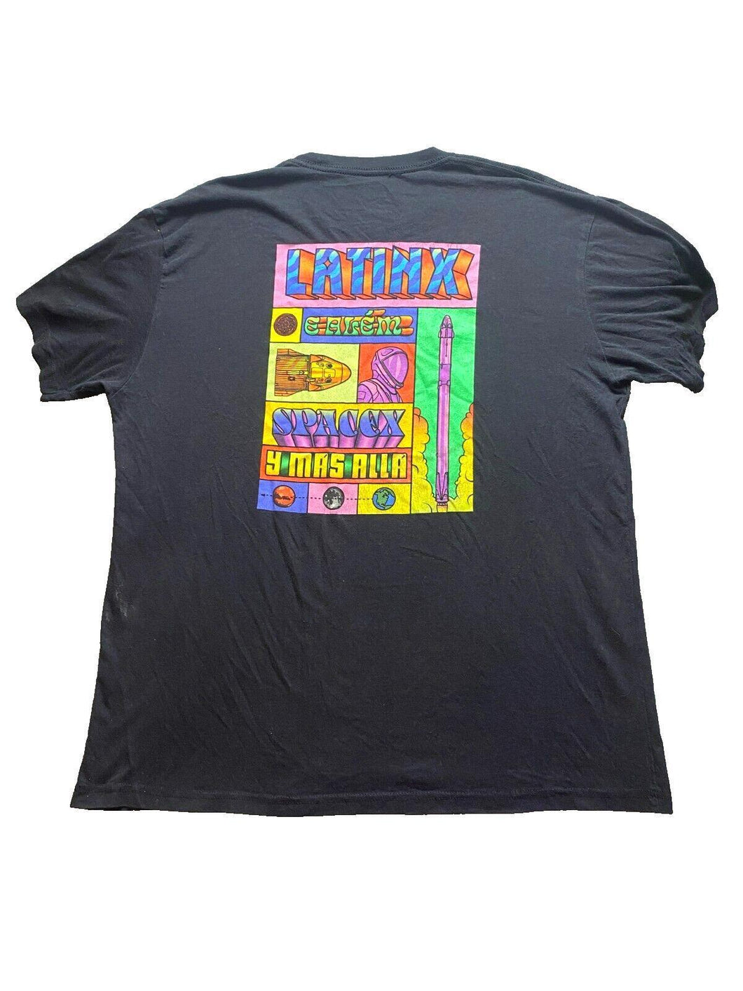 SpaceX LatinX Shirt Adult Extra Large Black Tesla NASA Rocket Ship Elon Musk Men