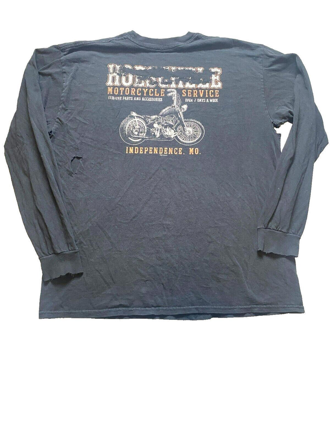 Vintage Hoesville Motorcycle Shirt Adult Large Black Y2K Independence Month Mens