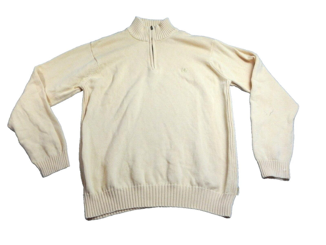 IZOD Sweater Adult Extra Large Tall Yellow 1/4 Zip Outerwear Pullover Mens