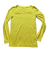 Load image into Gallery viewer, J Crew Shirt Womens Small Yellow Greenish Round Neck Long Sleeve Pullover Ladies
