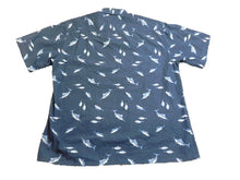 Load image into Gallery viewer, Campia Moda Shirt Adult Large Navy Blue AOP Long Nose Marlin Fish Hawaiian Mens
