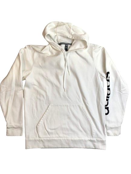 Adidas Sweatshirt Adult Medium White Kangaroo Pocket Hoodie Fleece Pullover Men