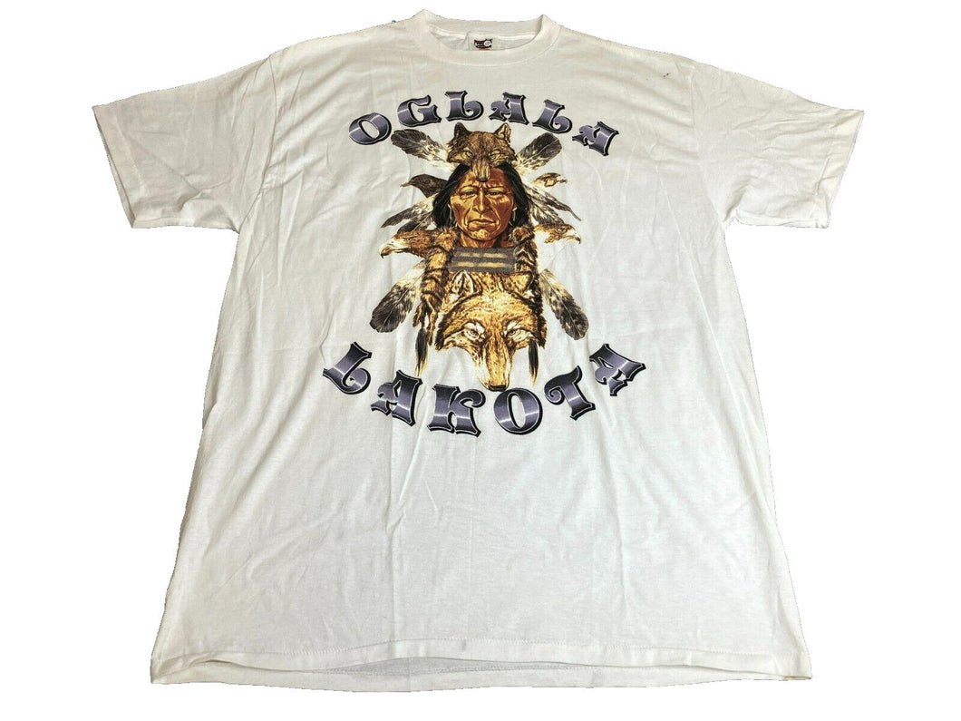 VTG Oglala Lakota Shirt Adult Extra Large Single Stitch Native American USA Mens