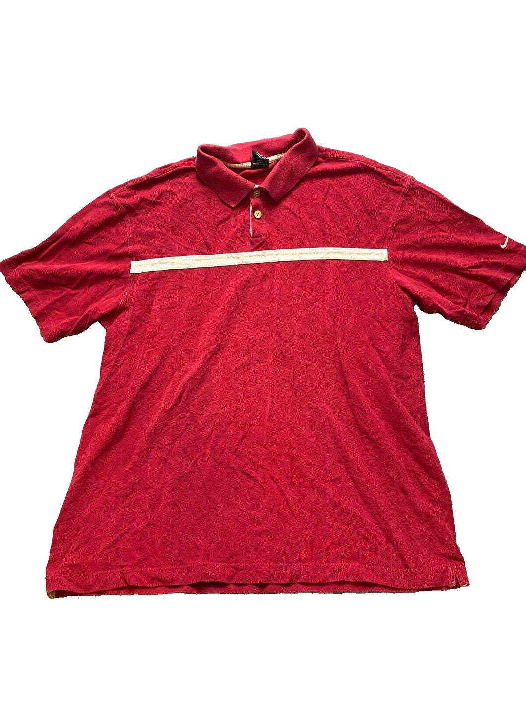 Nike Shirt Adult Extra Large Red Preppy Embroidered Swoosh Casual Golf Polo Mens
